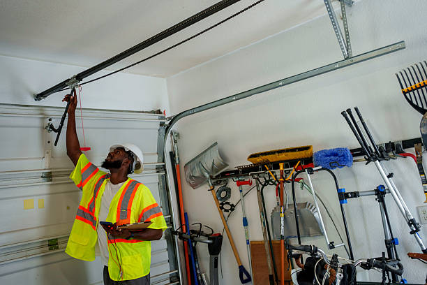 Professional Garage Door Installation technician working in Mio, MI